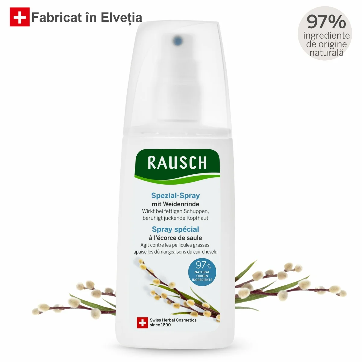 Spray special impotriva matretii grase cu scoarta de salcie, 100ml, Rausch
