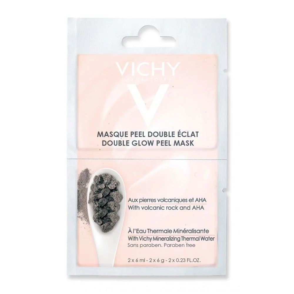 Masca minerala de fata exfolianta cu efect iluminator, 2x6ml, Vichy