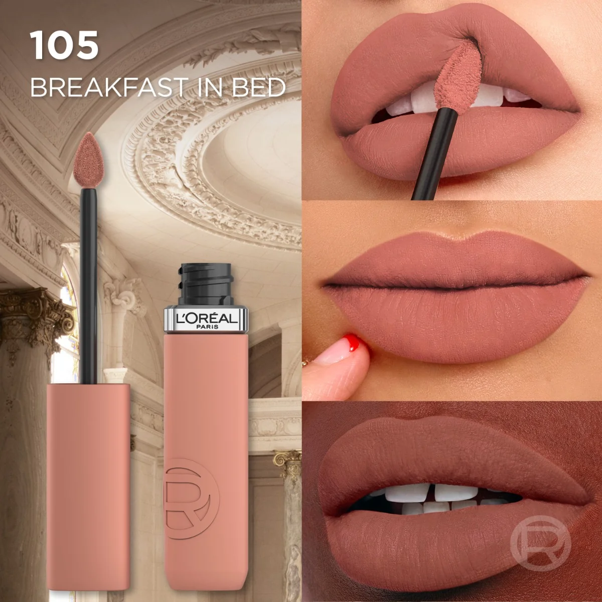 Ruj lichid mat rezistent la transfer Infaillible Matte Resistance 105 Breakfast In Bed, 5ml, L'Oreal Paris