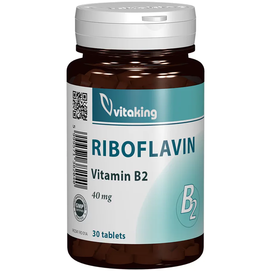 Vitamina B2 40mg, 30 tablete, Vitaking