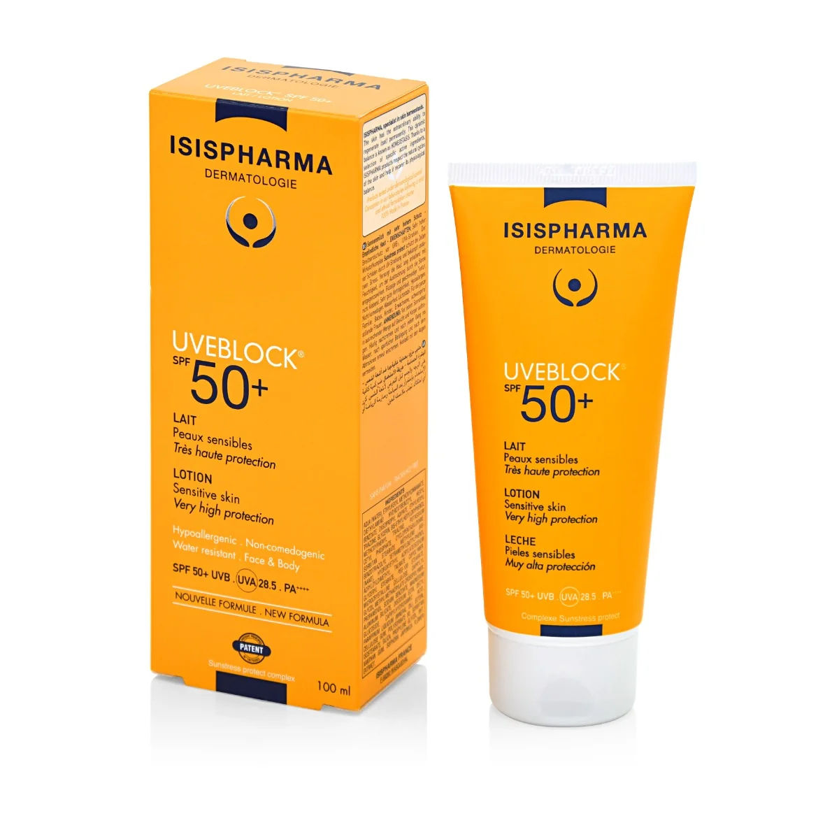 Lotiune protectie solara hidratanta SPF50+ UVEBLOCK, 100ml, Isis Pharma
