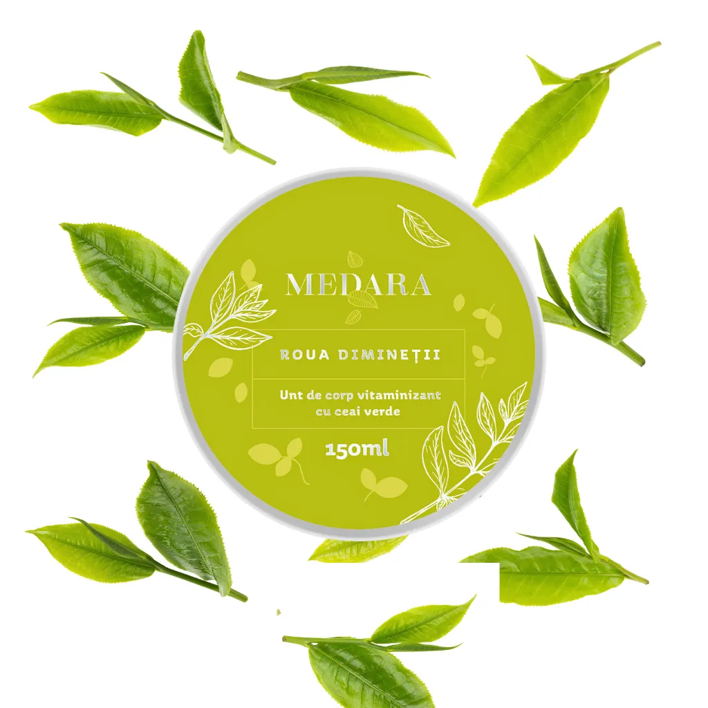 Unt de corp vitaminizant cu ceai verde Roua Diminetii, 150ml, Medara 