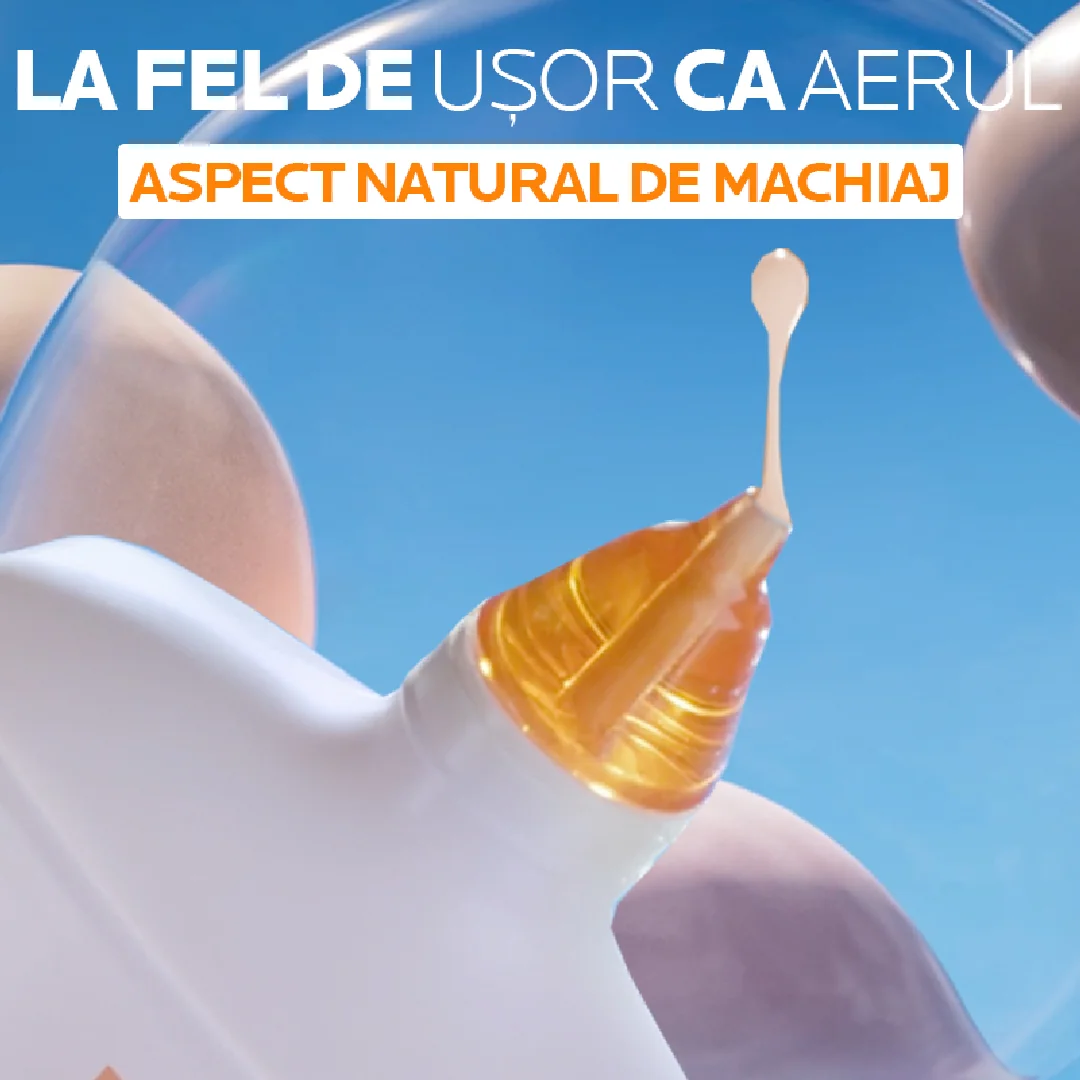 Serum de fata cu protectie solara SPF 50+ Nuanta Medium Natural Anthelios UVAir, 50ml, La Roche-Posay