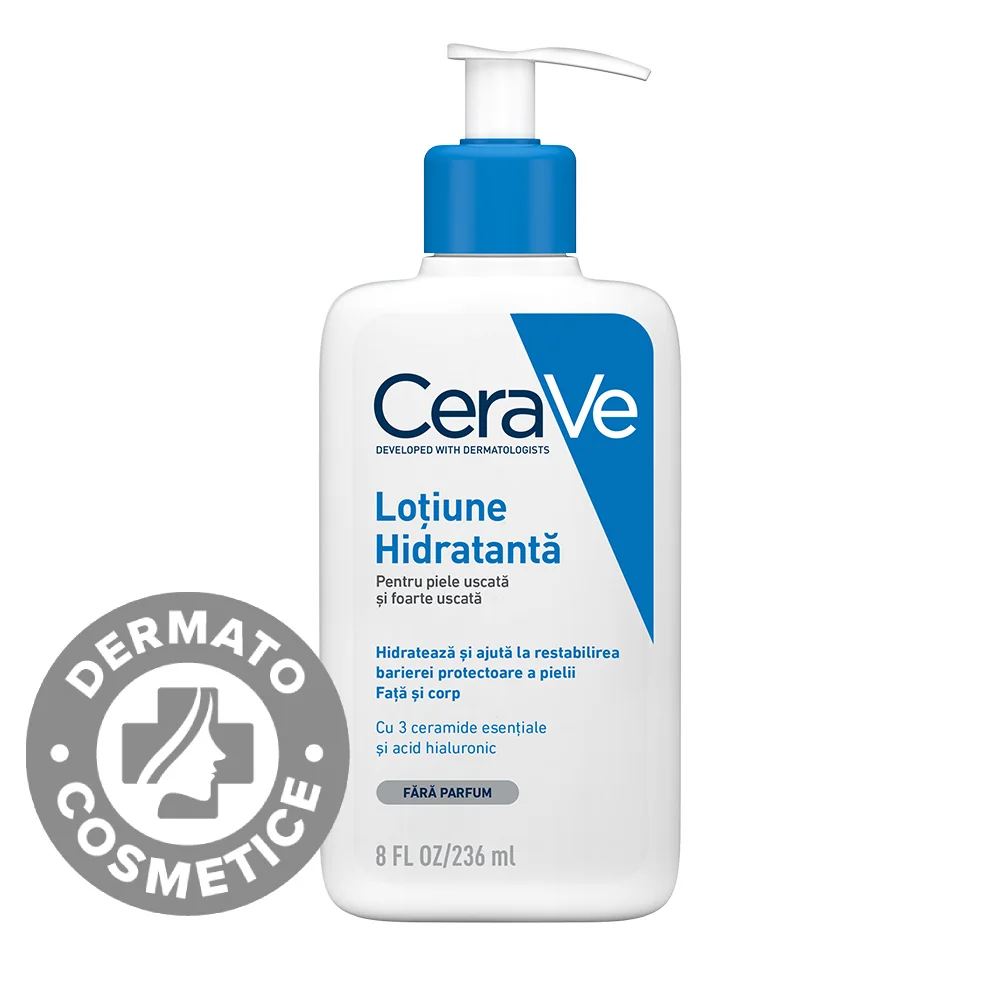 Lotiune hidratanta de fata si corp pentru piele uscata si foarte uscata, 236ml, CeraVe