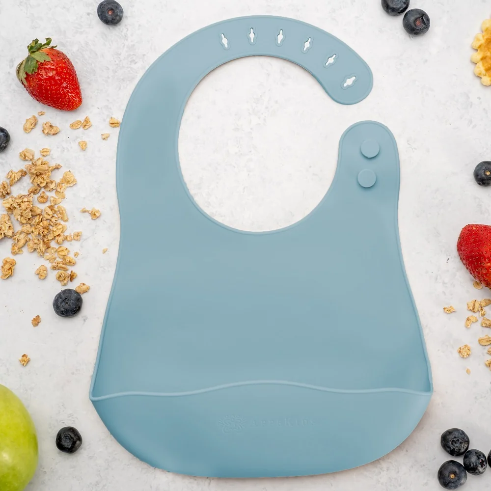 Baveta din silicon cu buzunar Aqua Blue 6 luni+, 1 bucata, Appekids