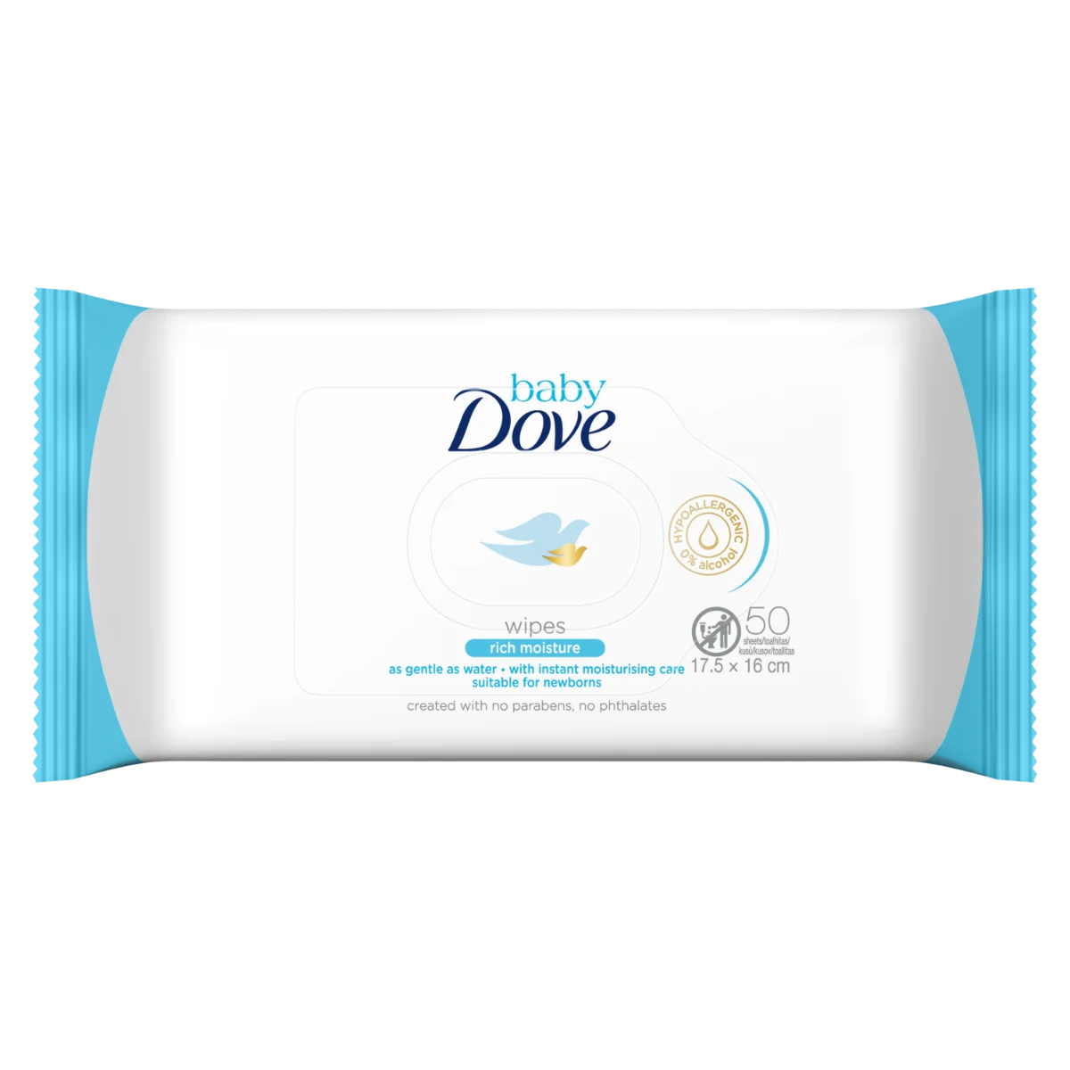 Servetele umede Rich Moisture Baby, 50 bucati, Dove