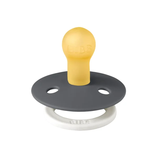Suzeta fosforescenta din latex cu tetina rotunda pentru +0 luni Colour Glow Iron, 1 bucata, Bibs