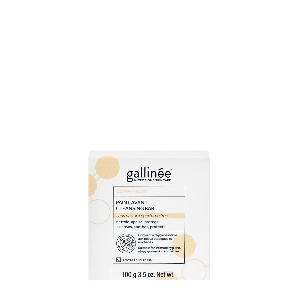 Produs solid de curatare faciala si corporala fara sapun pentru igiena intima piele atopica si bebelusi, 100g, Gallinee