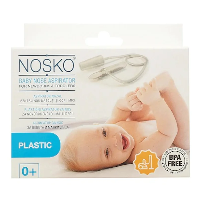 Aspirator nazal cu cap de plastic, 1 bucata, Nosko Baby
