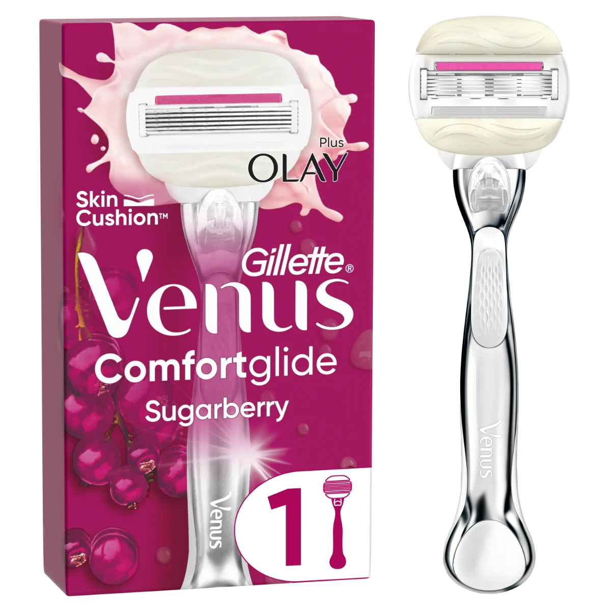 Aparat de ras pentru femei Venus ComfortGlide Sugarberry, 1 bucata, Gillette