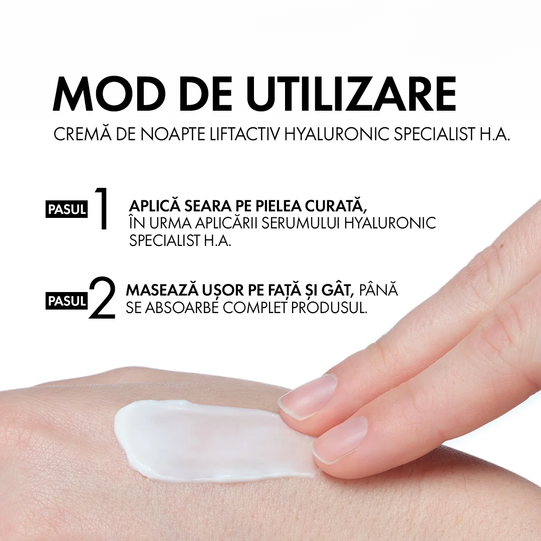 Crema de noapte antirid pentru toate tipurile de ten Liftactiv H.A., 50ml, Vichy