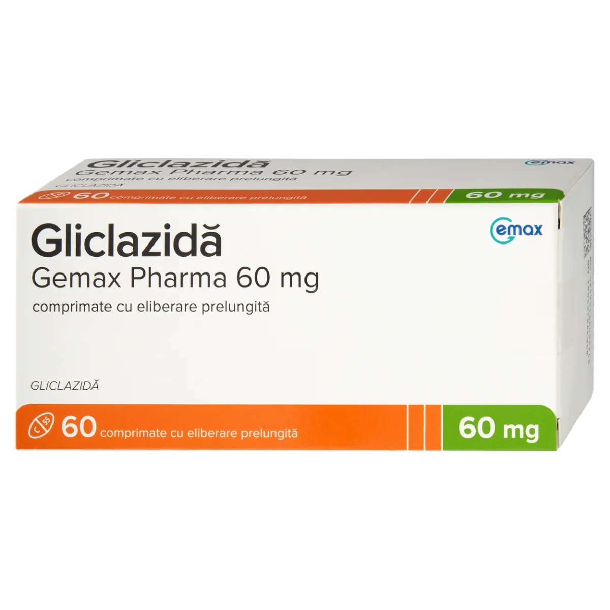 Gliclazida 60mg, 60 comprimate cu eliberare prelungita, Gemax