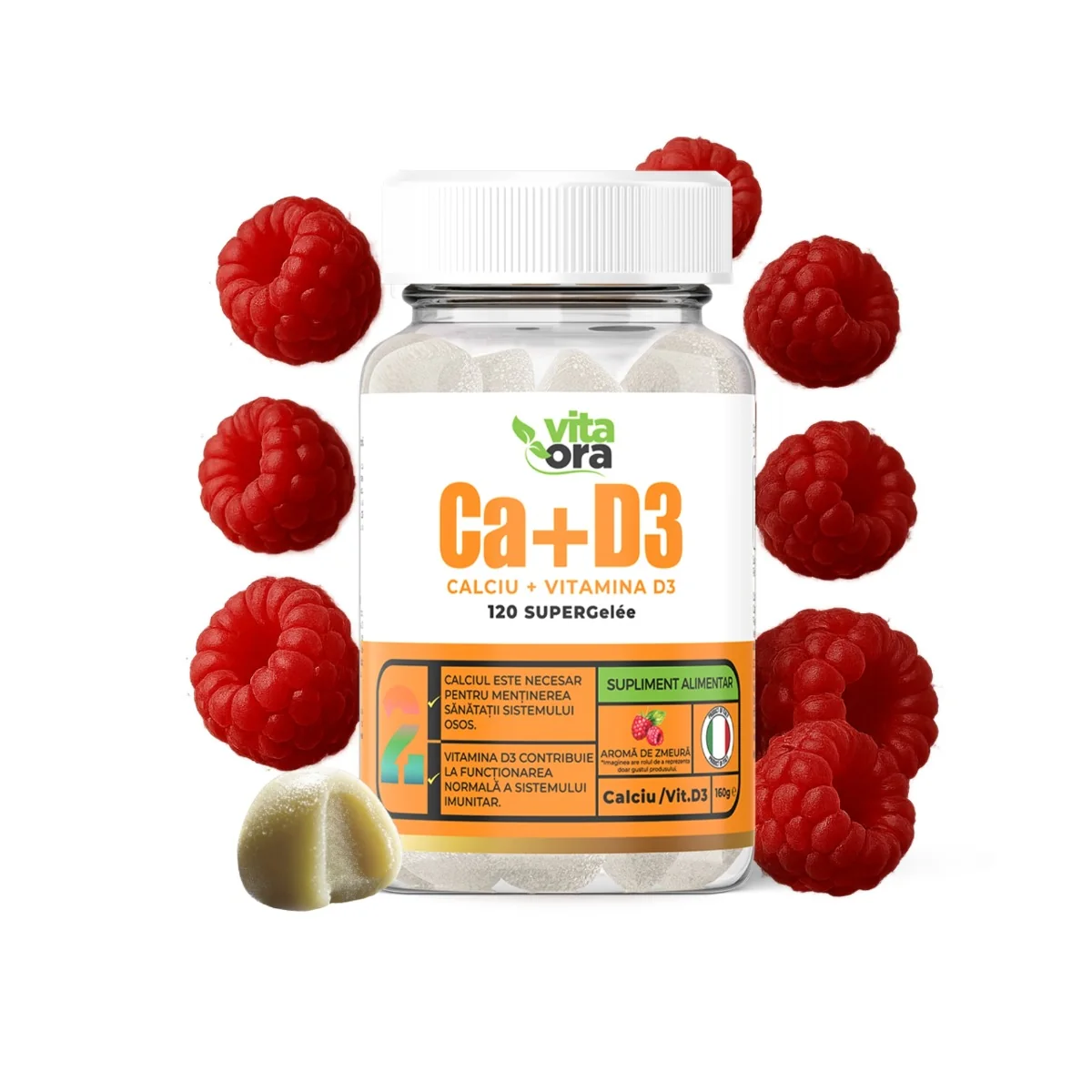 Calciu + Vitamina D3, 120 jeleuri, Vita Ora