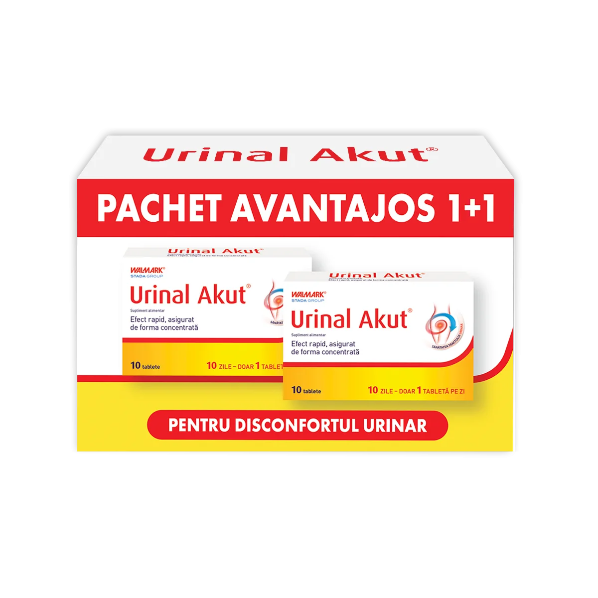Pachet Urinal Akut, 10 tablete + Gratuit 10 tablete, Stada