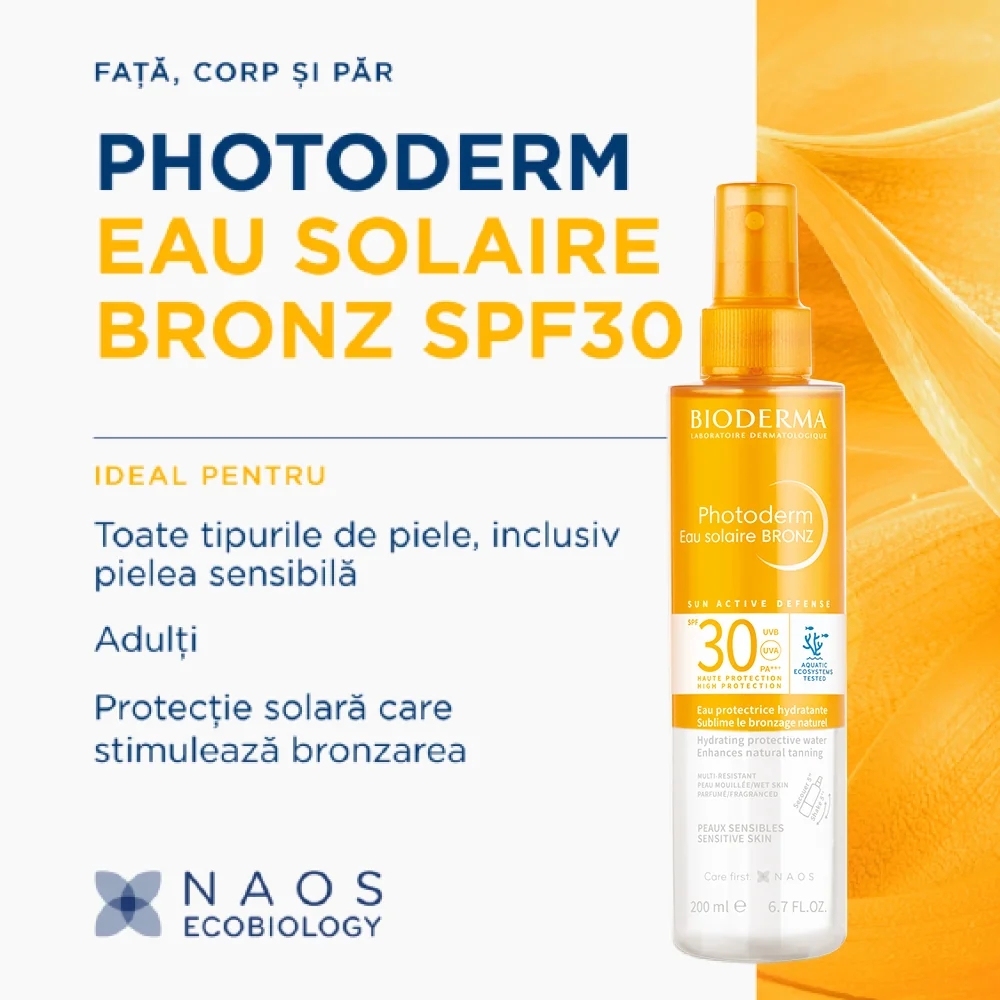 Apa de protectie solara SPF 30 Photoderm, 200ml, Bioderma