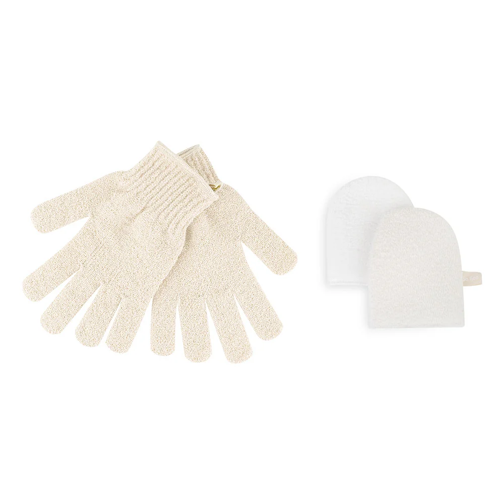 Set ecologic manusi exfoliante si pernite pentru curatarea fetei si corpului, 1 bucata, So Eco