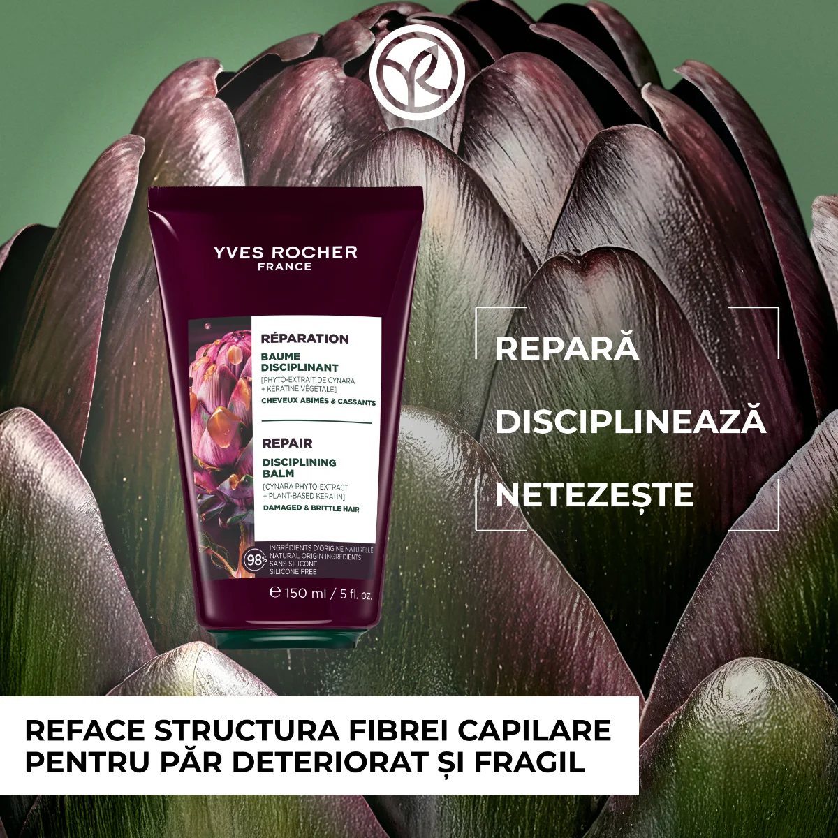 Balsam pentru par deteriorat si fragil, 150ml, Yves Rocher