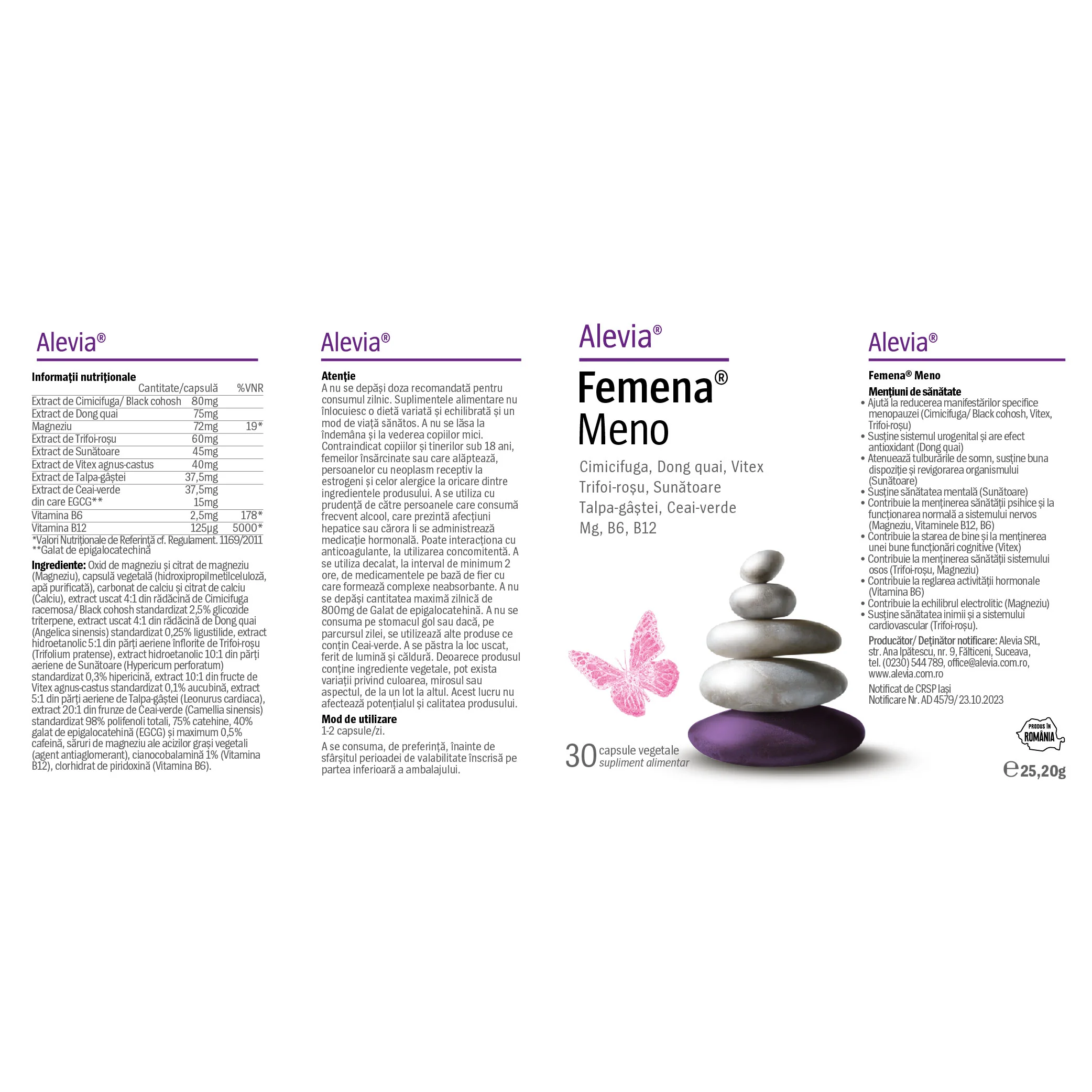 Femena Meno, 30 capsule vegetale, Alevia