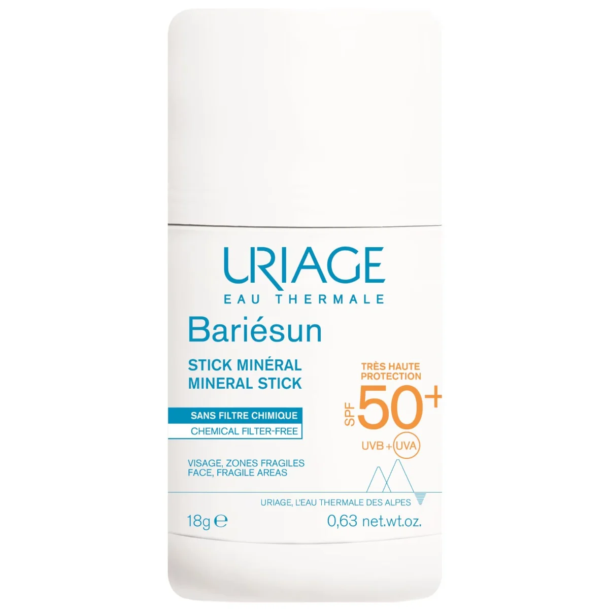 Stick mineral pentru protectie solara SPF50 Bariesun, 18g, Uriage