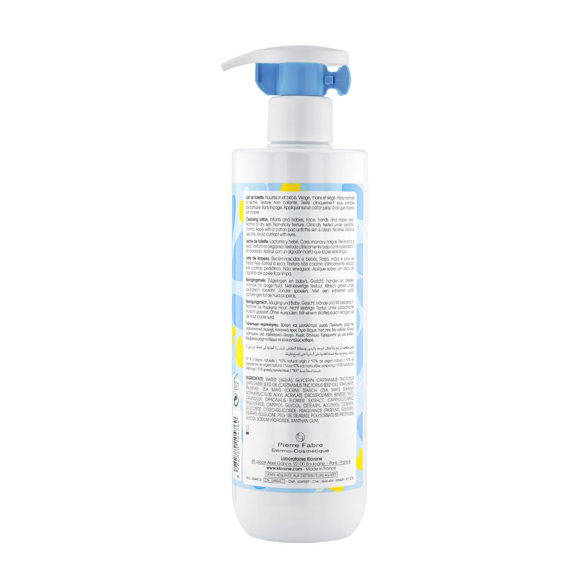 Lapte pentru toaleta bebelusului, 500ml, Klorane Bebe
