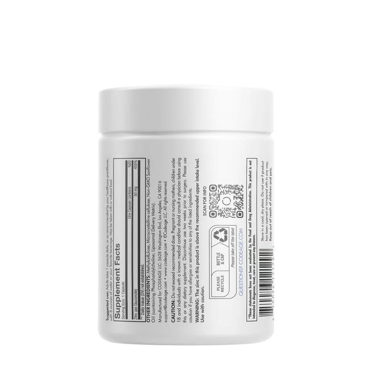 Zinc liposomal 50+, 100 capsule, Codeage
