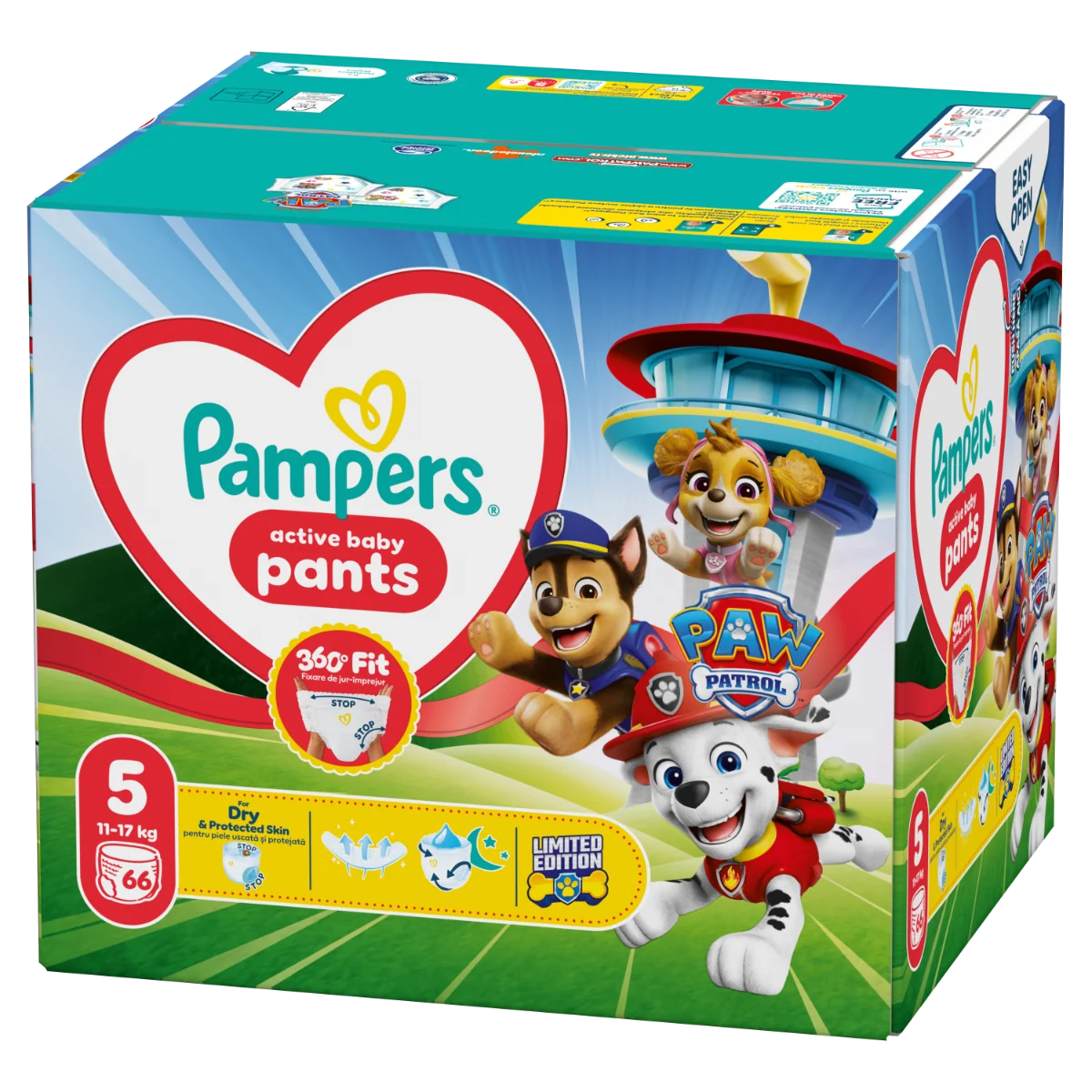 Scutece Pants Patrula Catelusilor Nr.5 pentru 12 - 17 kg, 66 bucati, Pampers 