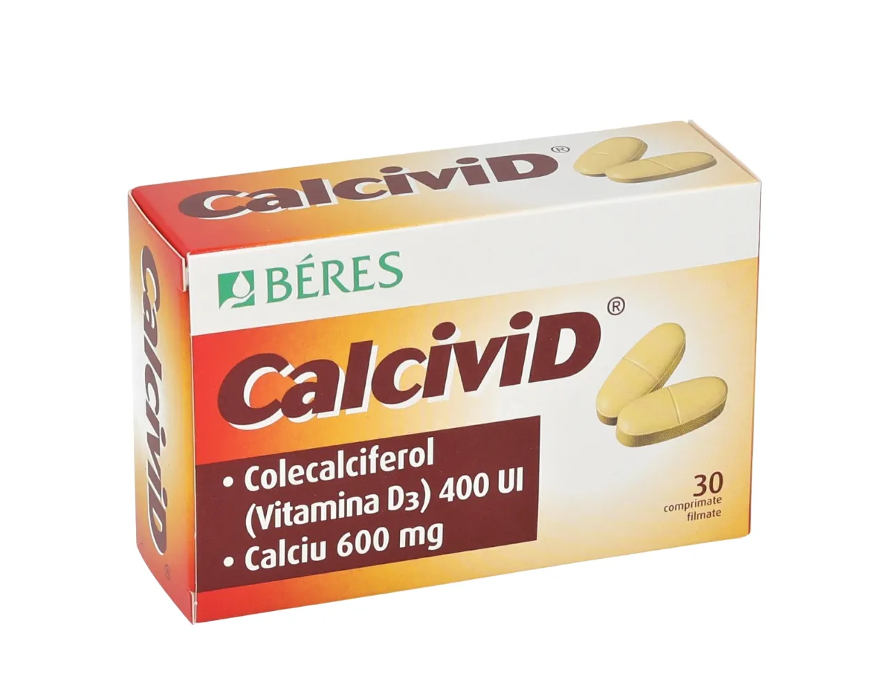 Calcivid 600 mg/400 UI, 30 comprimate, Beres