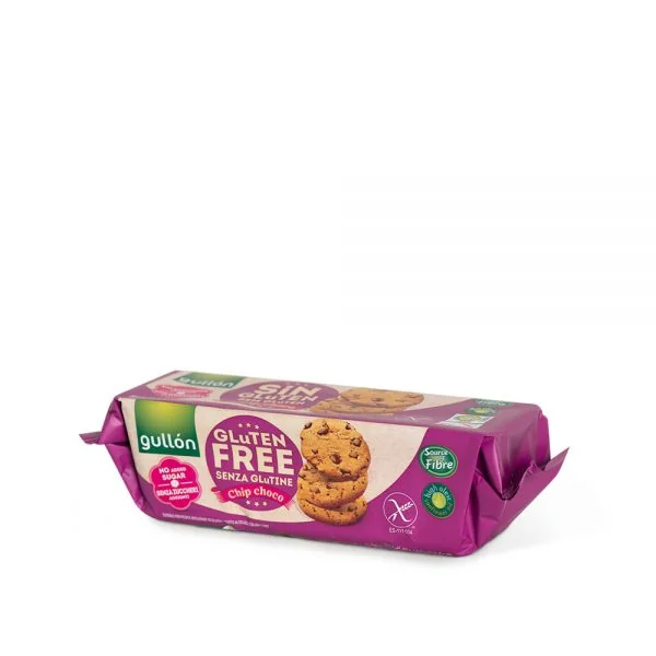 Biscuiti chips ciocolata fara zahar adaugat fara gluten, 125g, Gullon