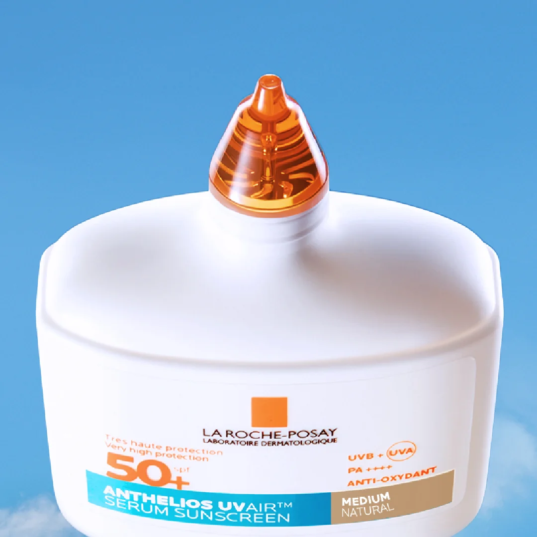 Serum de fata cu protectie solara SPF 50+ Nuanta Medium Natural Anthelios UVAir, 50ml, La Roche-Posay