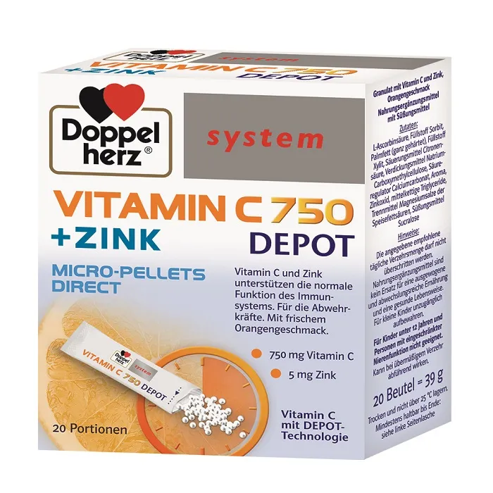 Vitamina C 750 cu Zink Depot Direct, 20 plicuri, Doppelherz