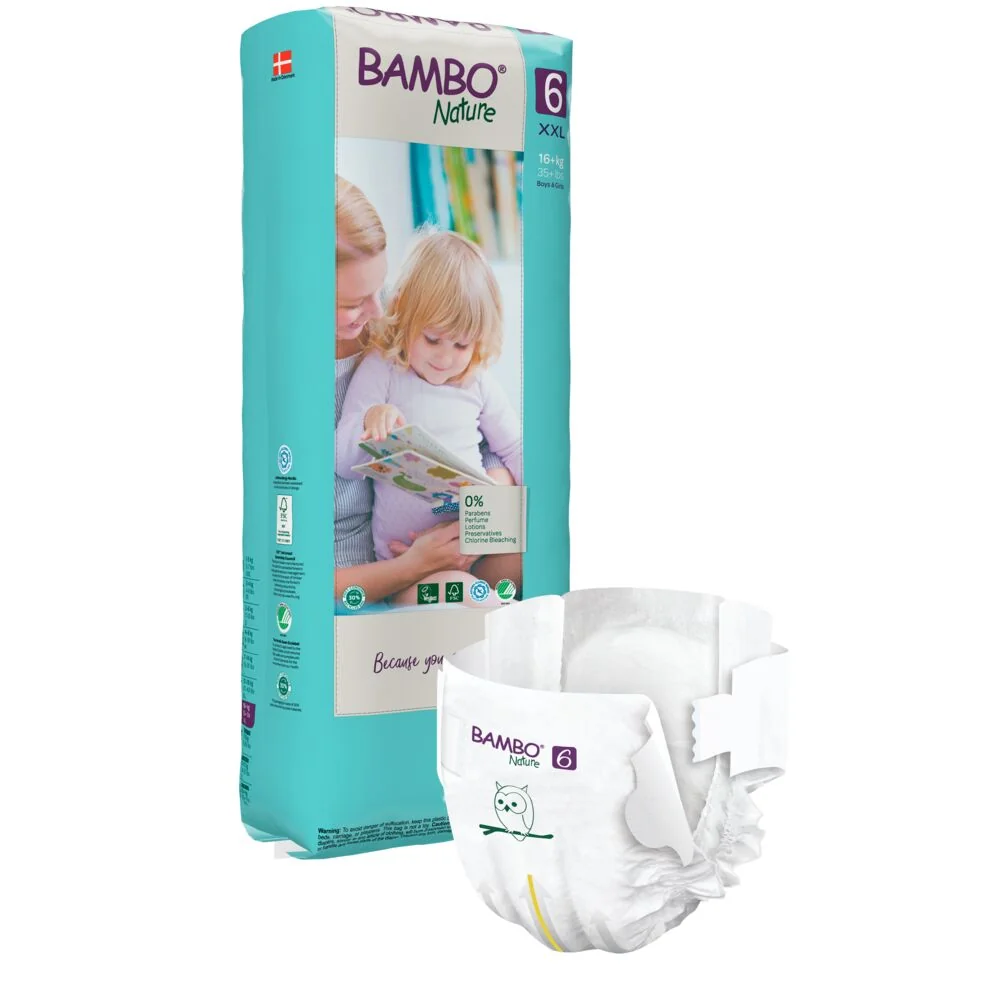 Scutece Ecolabel Tall Nr. 6 pentru 16+ kg, 40 bucati, Bambo Nature