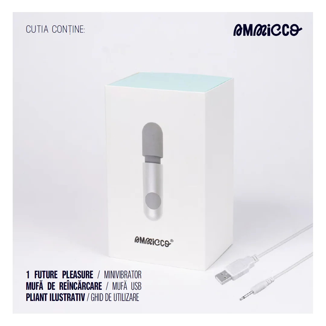 Mini vibrator cu 10 moduri de vibratie si mod silentios Future Pleasure, 1 bucata, Ammicco