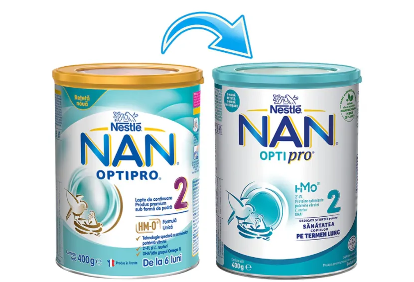 Lapte praf Nan 2 Optipro Premium +6 luni, 400g, Nestle 