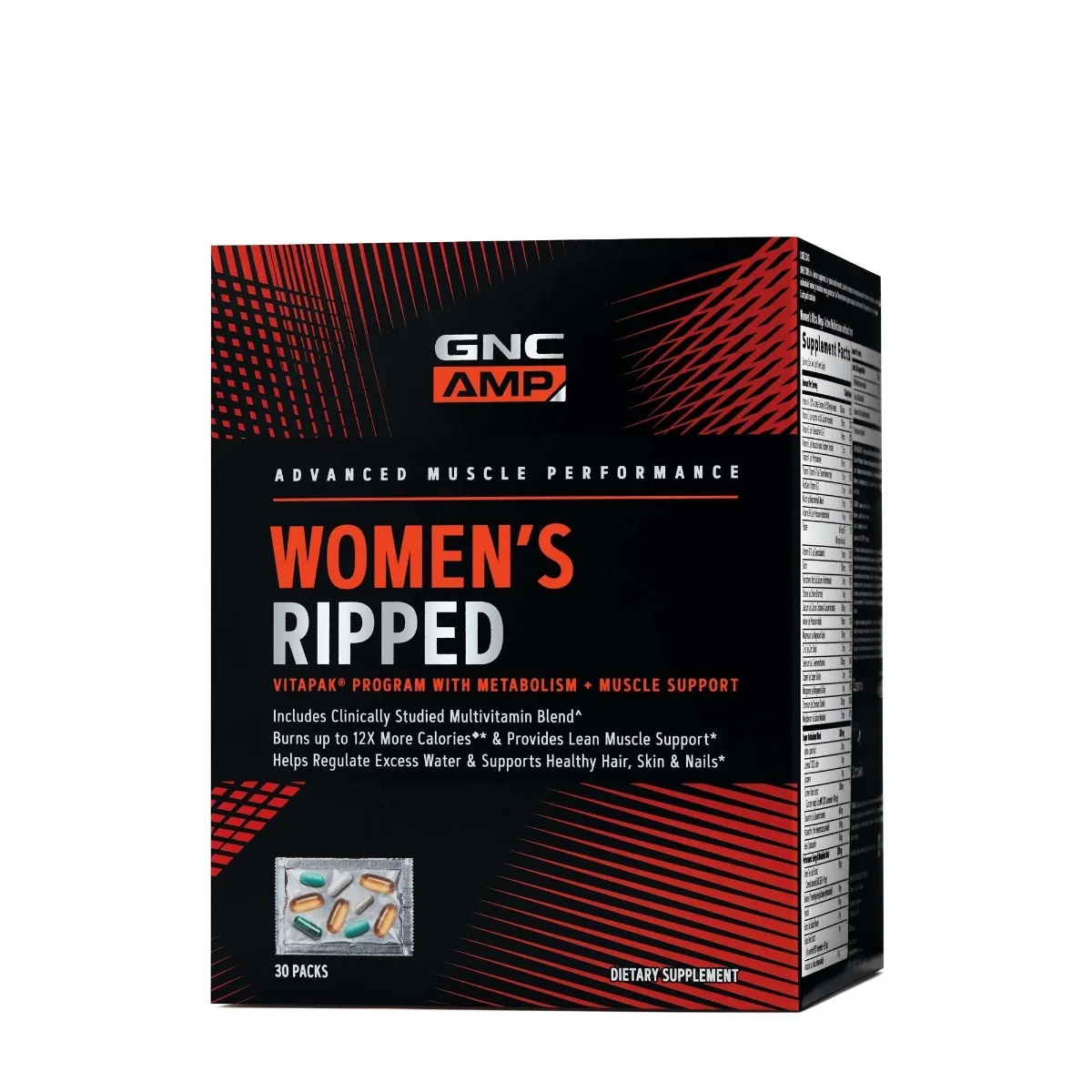 Complex de multivitamine pentru femeie AMP Women’s Ripped Vitapak, 30 pachetele, GNC