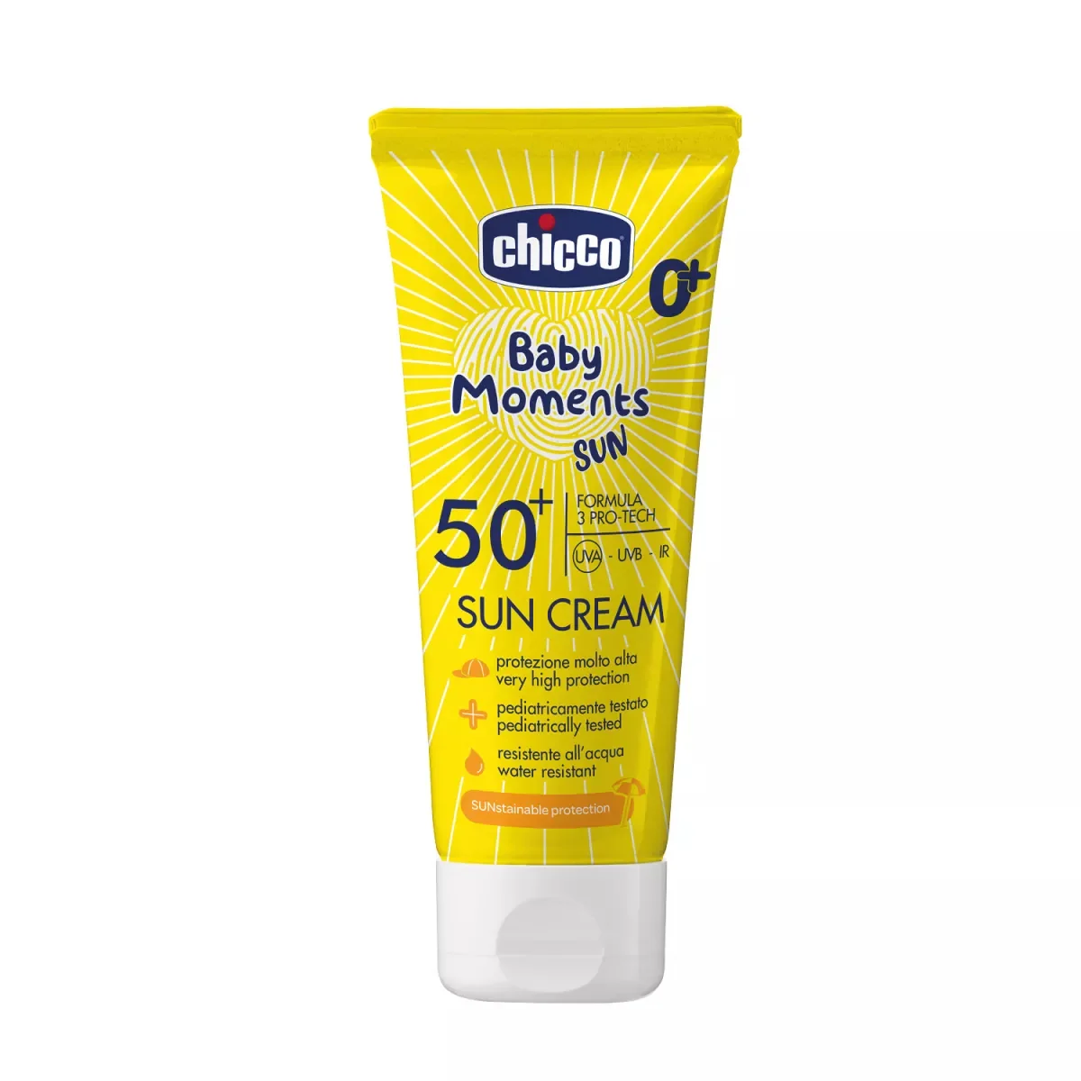 Crema cu protectie solara SPF 50+ Baby Moments 0 luni+, 75ml, Chicco 