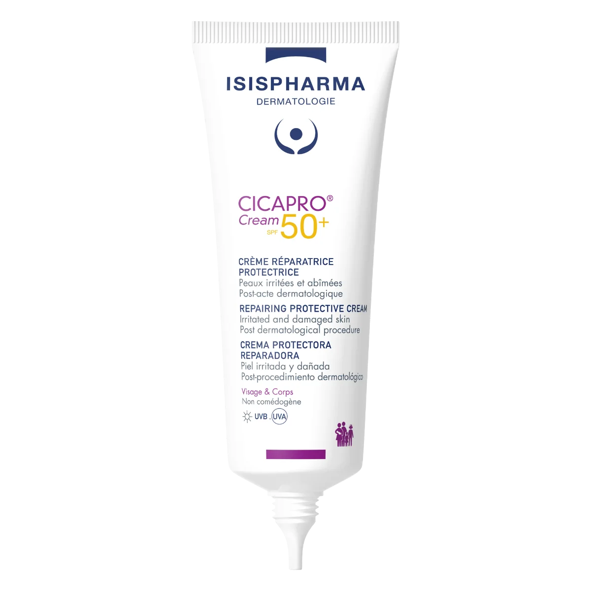 Crema reparatoare cu protectie solara Cicapro Cream SPF50+, 40ml, Isis Pharma