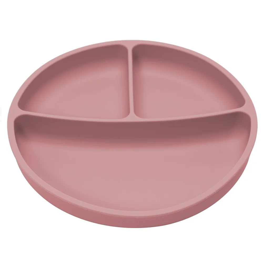 Farfurie compartimentata din silicon cu ventuza Old Rose 6 luni+, 1 bucata, Appekids