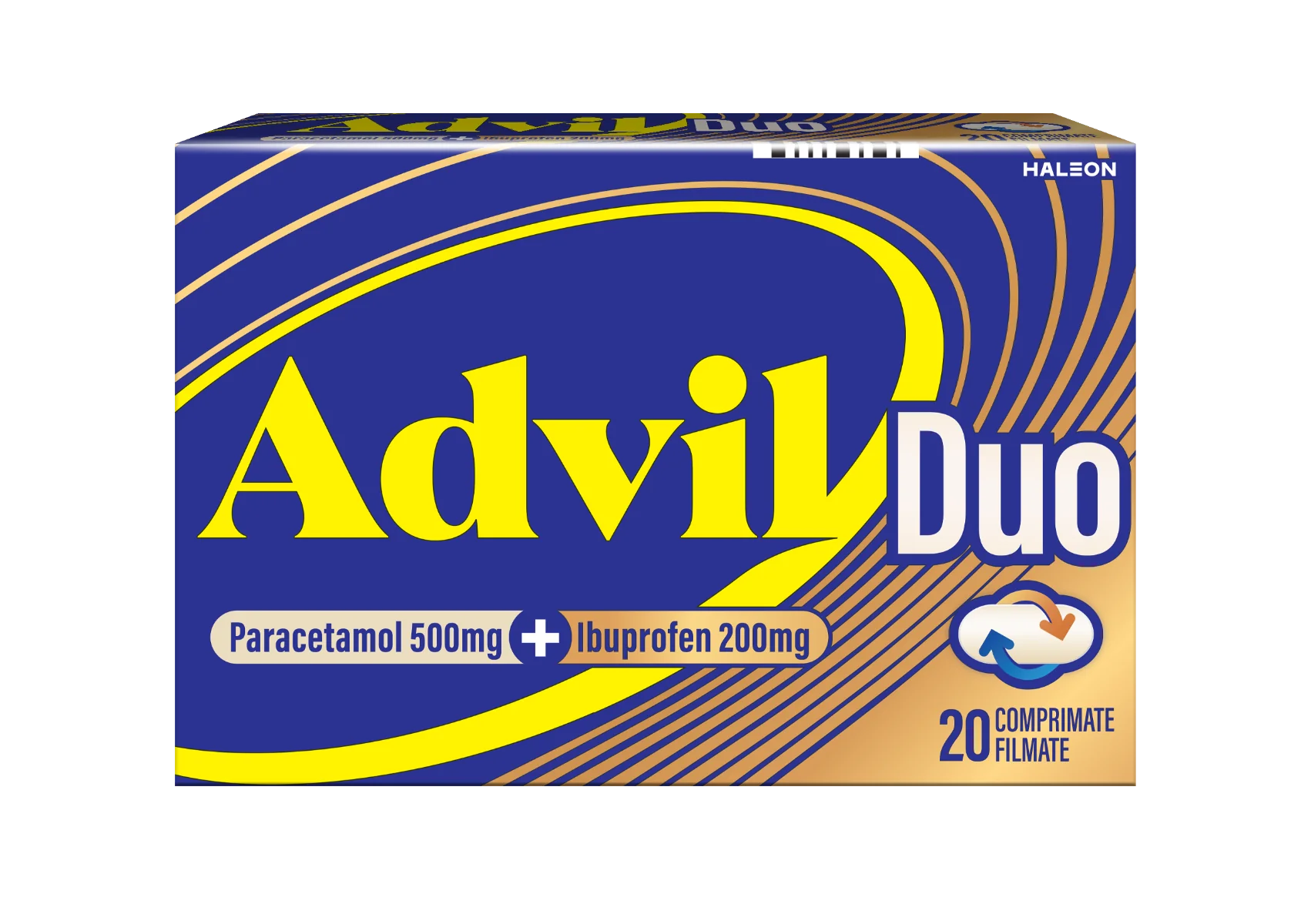 Advil Duo 500mg/200mg, 20 comprimate filmate, Haleon