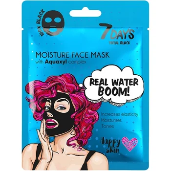 Masca de fata Total Black Real Water Boom, 25g, 7 Days