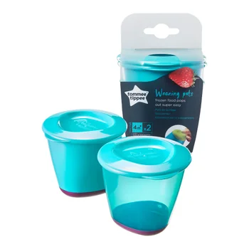 Recipiente turcoaz-mov de stocare hrana cu capac Explora, 2 bucati, Tommee Tippee