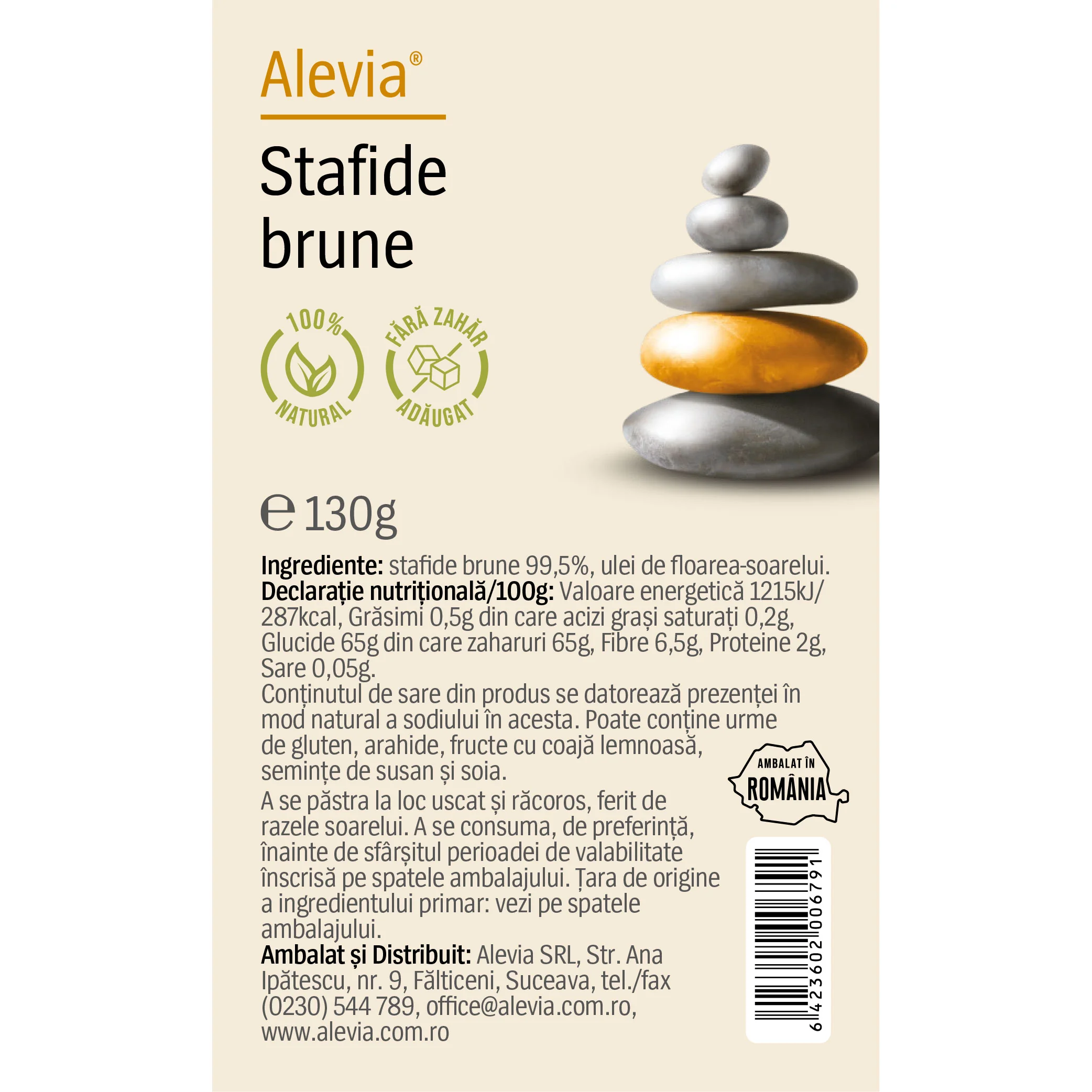 Stafide brune, 130g, Alevia