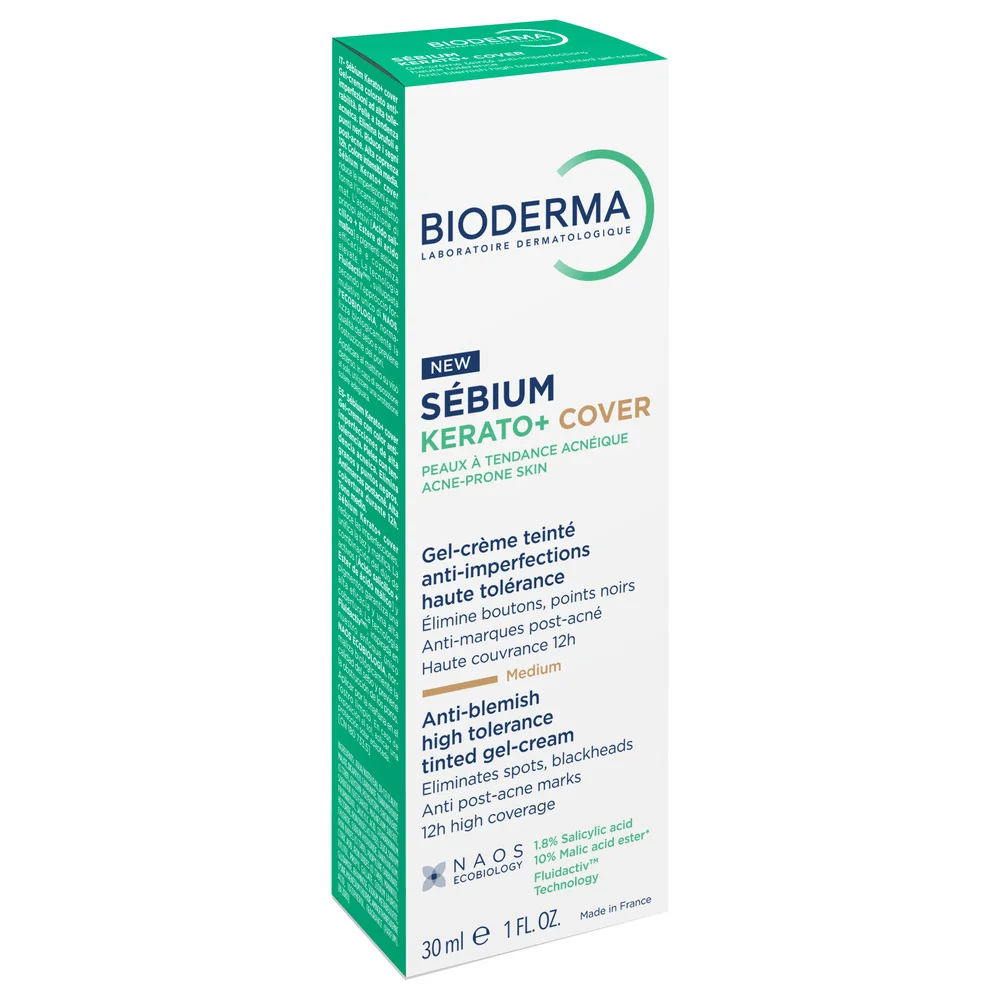 Gel crema nuantatoare anti-imperfectiuni Sebium Kerato+ Cover, 30 ml, Bioderma