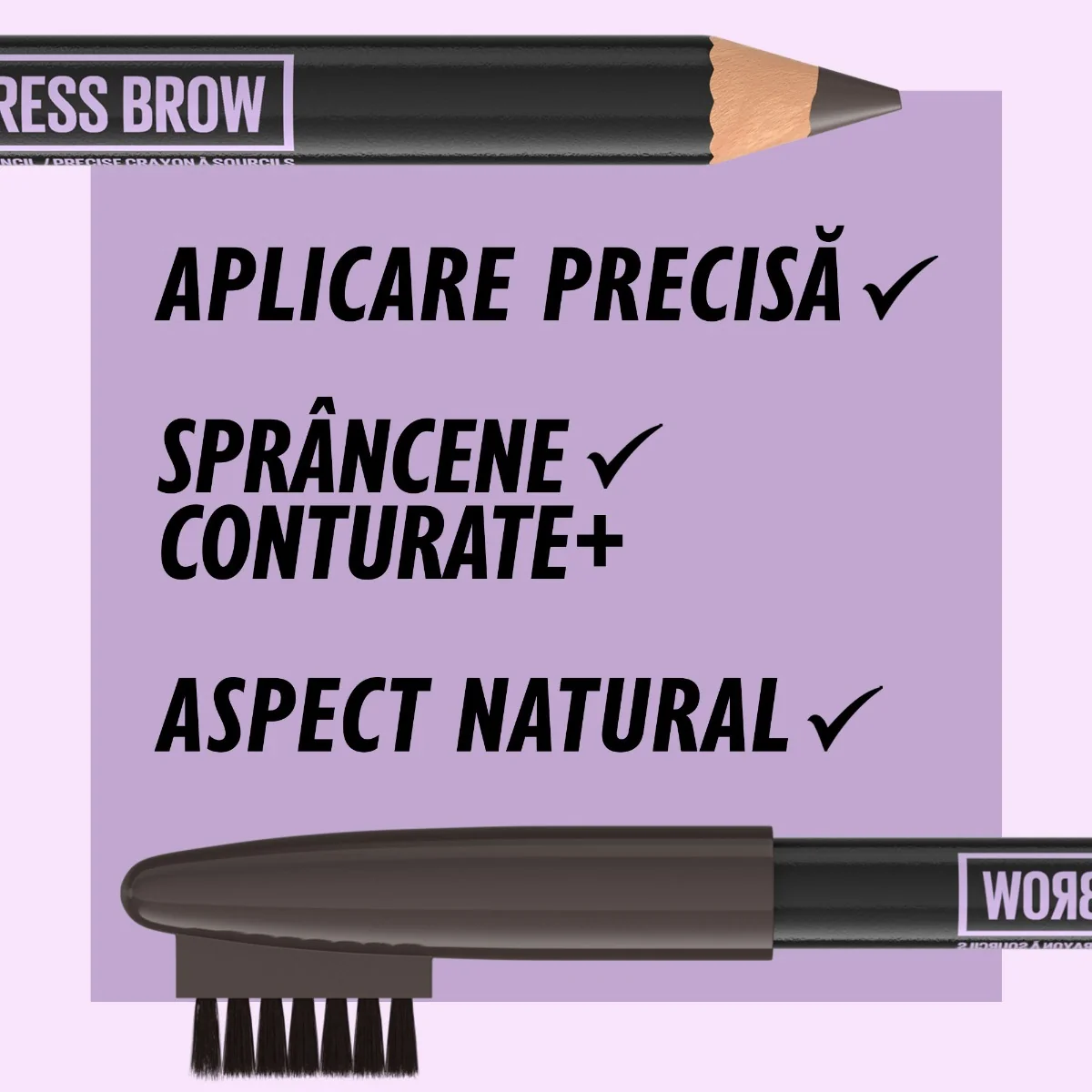 Creion pentru sprancene 02 Blonde Express Brow Shaping Pencil, 1g, Maybelline