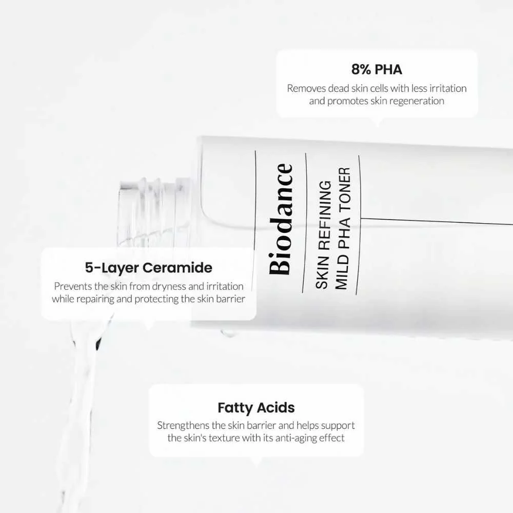 Toner facial exfoliant Skin Refining Mild PHA, 150ml, Biodance