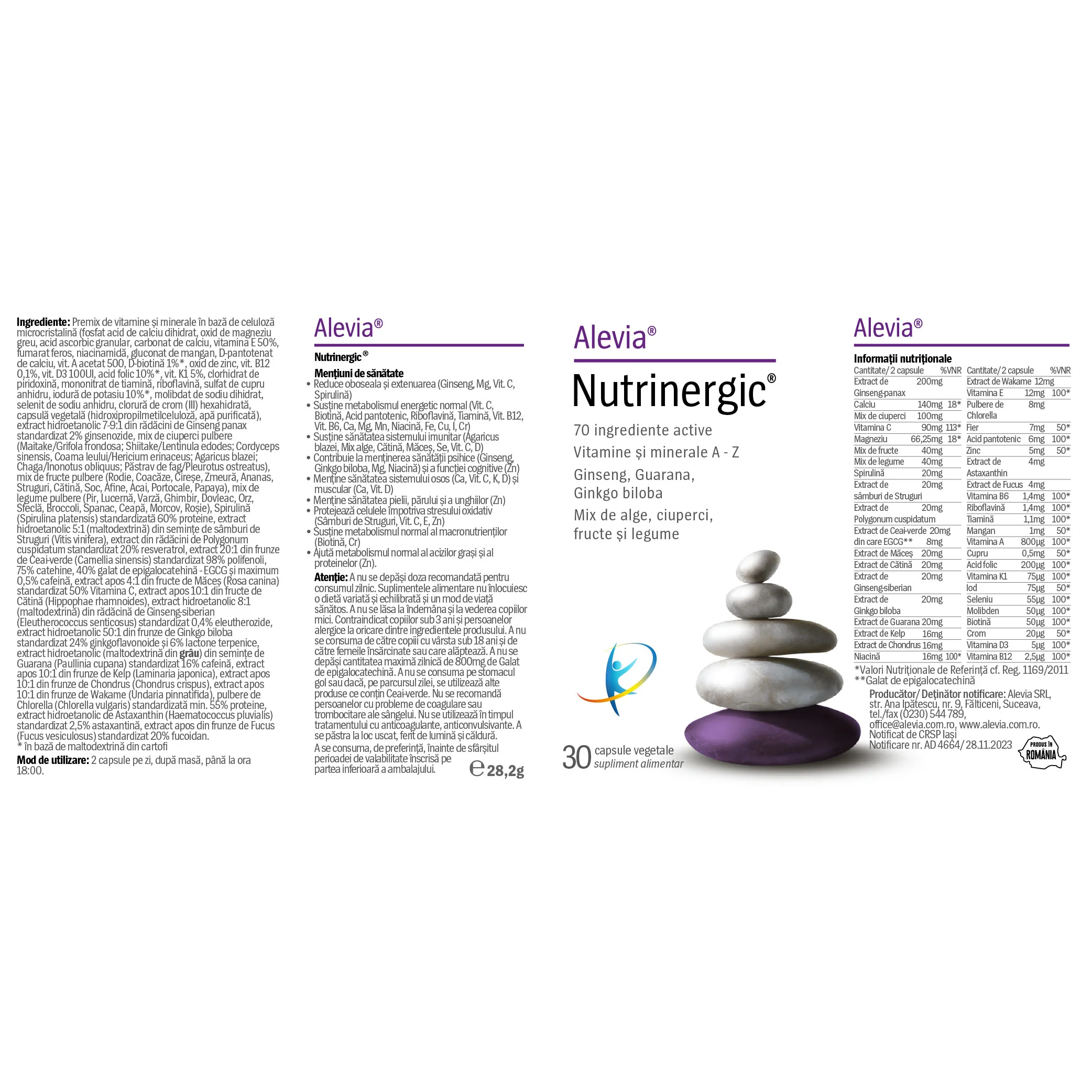 Nutrinergic, 30 comprimate, Alevia