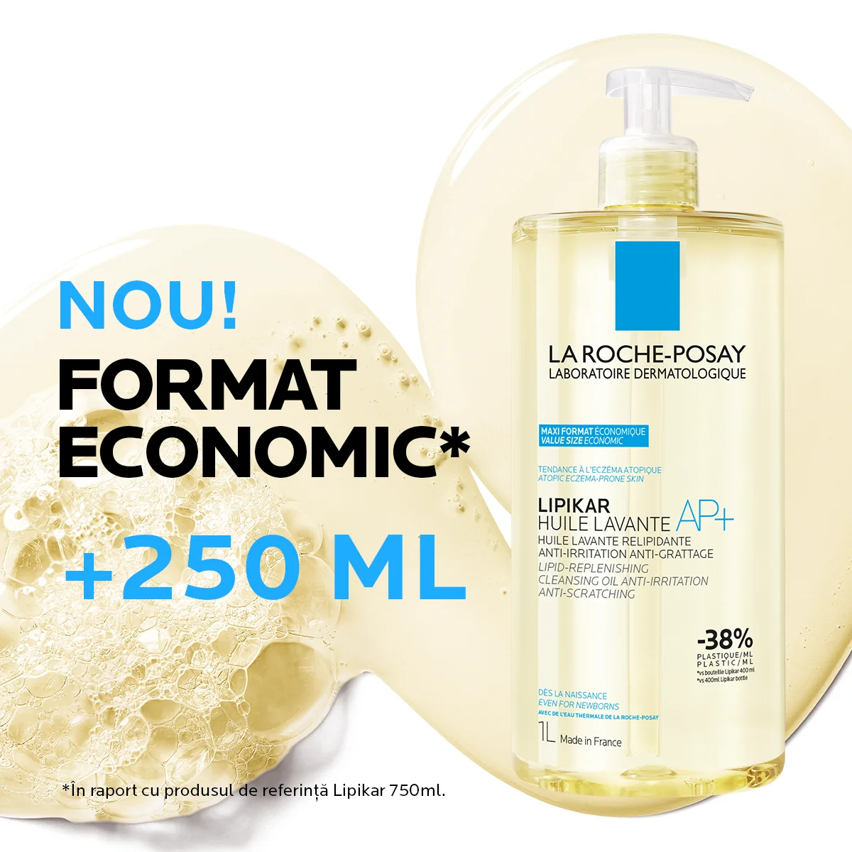 Ulei de spalare pentru pielea uscata cu tendinta atopica AP+ Lipikar, 1000ml, La Roche-Posay