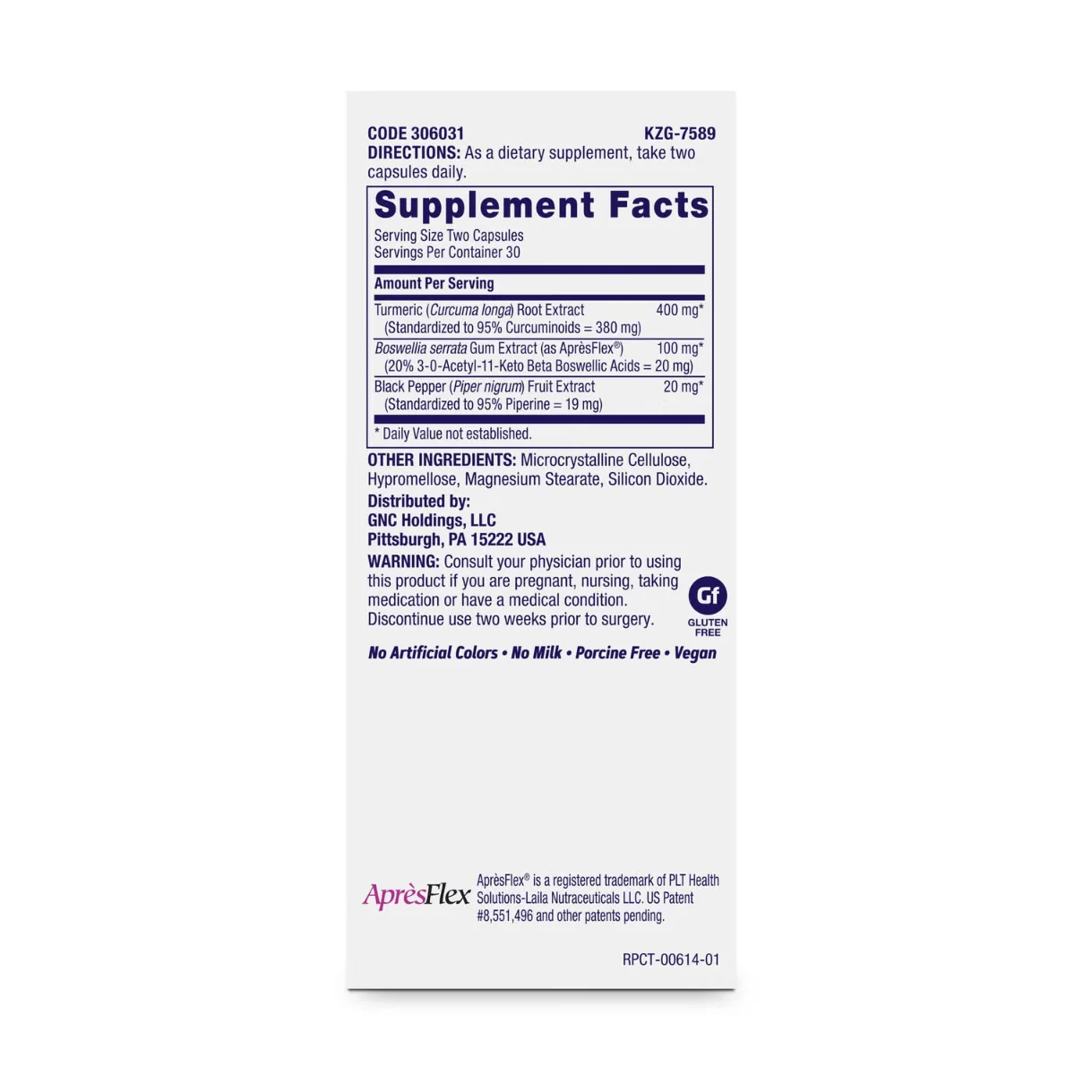 TriFlex Turmeric Formula, 60 tablete, GNC