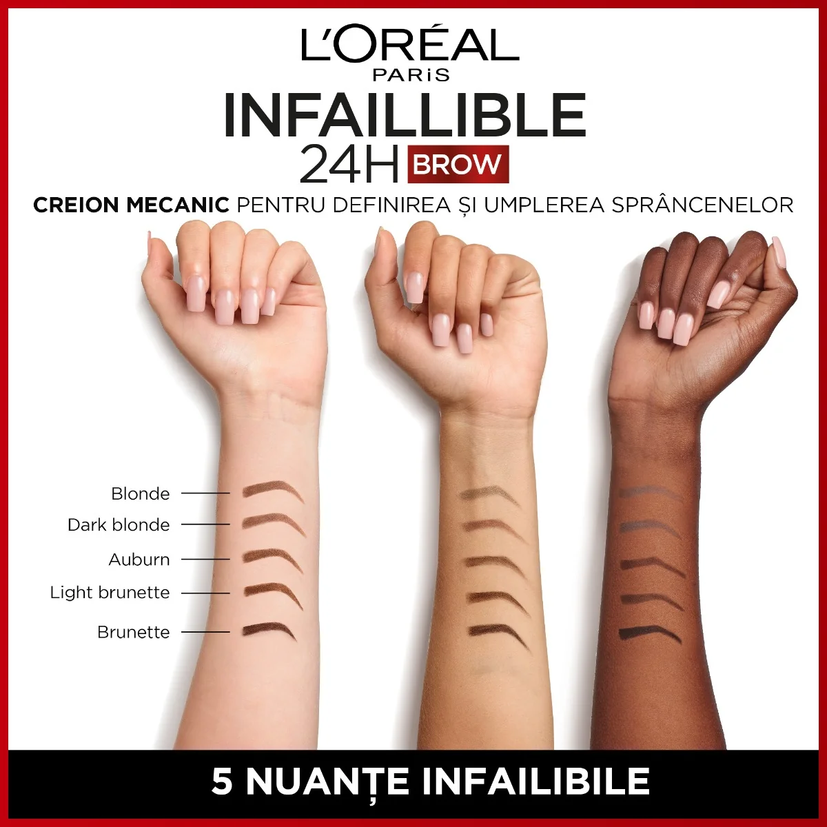 Creion de sprancene Infaillible Brows 245 Triangular 3.0 Brunette, 1ml, L'Oreal Paris