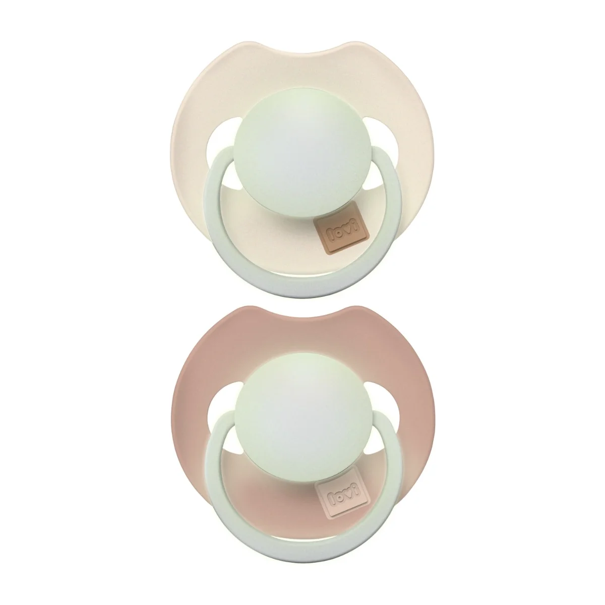 Set suzete din silicon pentru +18 luni Dynamic Prime Ivory/Blush 34/438, 2 bucati, LOVI