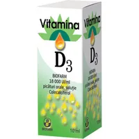 Vitamina D3 picaturi orale 18000UI/ml, 10ml, Biofarm